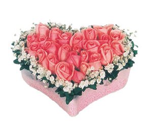 kalp i�erisinde 9 adet pembe g�l  Eryaman �i�ek g�nderme sitemiz g�venlidir 
