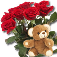 11 adet g�l ve ayicik buket   Eryaman online �i�ek�i , �i�ek sipari�i 