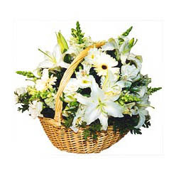 sepet i�erisinde mevsim �i�eklerinden aranjman  �i�ek yolla Eryaman 14 �ubat sevgililer g�n� �i�ek 