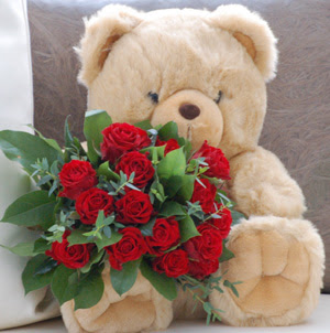  Eryaman ankaradaki internetten �i�ek sipari�i  9 adet kirmizi g�l ve orta boy ayicik
