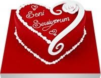  Eryaman �i�ek yolla , �i�ek g�nder , �i�ek�i   Seni seviyorum yazili kalp yas pasta