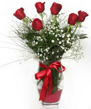 7 adet g�lden cam i�erisinde g�ller  Eryaman �i�ek�iler �i�ek online �i�ek sipari�i 