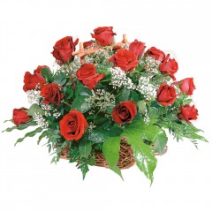 sepet i�erisinde 14 adet k�rm�z� g�l  Eryaman �i�ek sipari�i hediye �i�ek yolla 