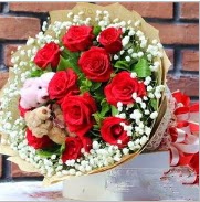 7 adet k�rm�z� g�l 2 adet 10 cm ay� buketi  ankara �i�ek�i Eryaman �i�ek�i ma�azas� 