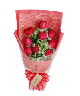 9 adet k�rm�z� g�lden g�rsel buket  Ankara Eryaman �i�ek yolla 