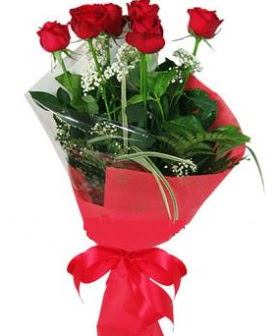 5 adet k�rm�z� g�lden buket  Eryaman ankaraya �i�ek internetten �i�ek sat��� 