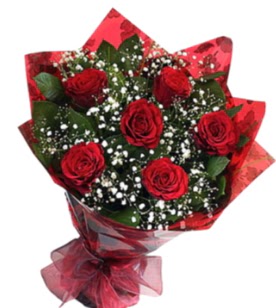 6 adet k�rm�z� g�lden buket  �i�ek�i Eryaman cicekciler , cicek siparisi 