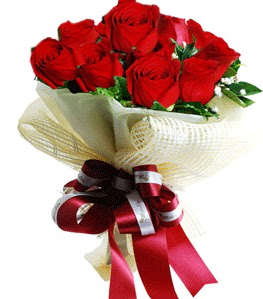 9 adet k�rm�z� g�lden buket tanzimi  Ankara Eryaman yurti�i ve yurtd��� �i�ek sipari�i 