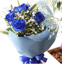 5 adet mavi g�lden buket �i�e�i  Eryaman �i�ek g�nderme sitemiz g�venlidir 