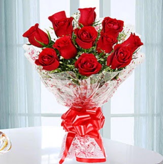 11 adet k�rm�z� g�lden g�rsel ��k buket  Ankara Eryaman �i�ek yolla 