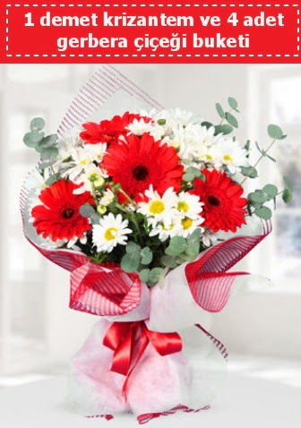 Krizantem ve Gerbera Buketi  Eryaman �i�ek�i telefonlar� eryaman �i�ek 