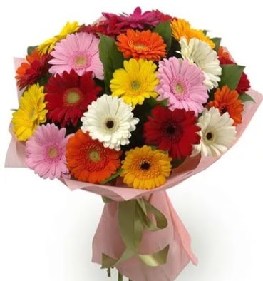 Kar���k b�y�k boy gerbera �i�ek buketi  Eryaman �i�ek g�nderme sitemiz g�venlidir 