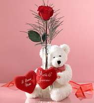  tek g�l ve oyuncak pelus  Eryamandaki �i�ek�iler kaliteli taze ve ucuz �i�ekler 