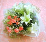  Eryaman online �i�ek�i , �i�ek sipari�i  lilyum ve 7 adet g�l buket