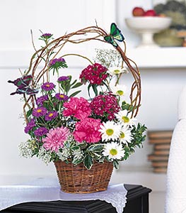  Eryaman �i�ek sat��� anneler g�n� �i�ek yolla  sepet i�erisinde karanfil gerbera ve kir �i�ekleri