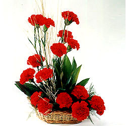  Eryaman �i�ek sat��� anneler g�n� �i�ek yolla  sepet i�erisinde 17 adet karanfil tanzimi
