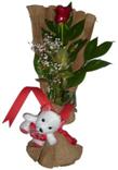  Eryamandaki �i�ek�iler kaliteli taze ve ucuz �i�ekler  1 adet kirmizi g�l ve pelus oyuncak 