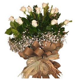 Eryaman �i�ek g�venli kaliteli h�zl� �i�ek  9 adet beyaz g�l buketi