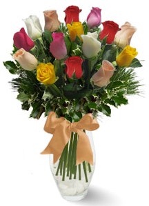 15 adet vazoda renkli g�l  Eryaman �i�ek�i  �i�ek , �i�ek�i , �i�ek�ilik 