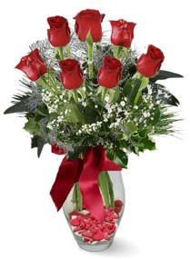 7 adet vazoda g�l  Eryaman �i�ek�i  �i�ek , �i�ek�i , �i�ek�ilik  kirmizi g�l
