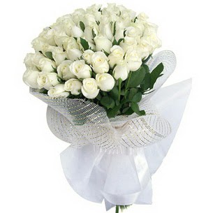  Eryaman ankaraya �i�ek internetten �i�ek sat���  51 adet beyaz g�lden buket tanzimi