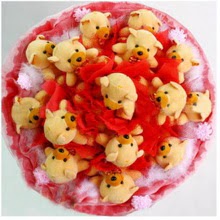  Ankara Eryaman hediye sevgilime hediye �i�ek  15 li ay� buketi Teddy Bear Bouquet