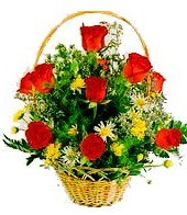 9 adet g�l ve sepette k�r �i�ekleri  Eryaman �i�ek�i  �i�ek , �i�ek�i , �i�ek�ilik 