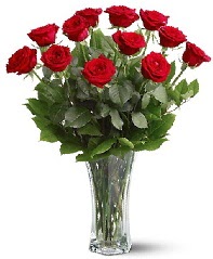 11 adet k�rm�z� g�l vazoda  Eryaman Ankara ucuz �i�ek g�nder 