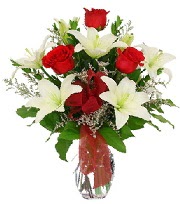 5 adet k�rm�z� g�l ve 1 dal kazablanka  Eryaman �i�ek�i telefonlar� eryaman �i�ek 