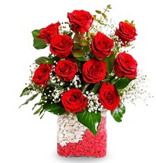 11 adet k�rm�z� g�l vazosu  Eryaman �i�ek g�nder �i�ek servisi , �i�ek�i adresleri 