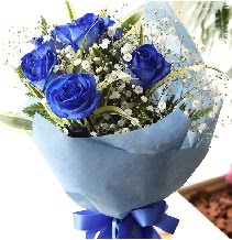 5 adet mavi g�lden buket �i�e�i  Eryaman �i�ek g�nderme sitemiz g�venlidir 