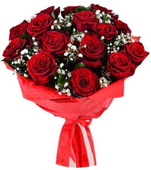K�z isteme �i�e�i buketi 17 adet k�rm�z� g�l  Eryaman �i�ek g�venli kaliteli h�zl� �i�ek 