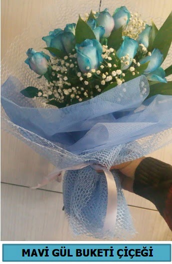 12 adet mavi g�lden mavi buket  Eryaman �i�ek g�venli kaliteli h�zl� �i�ek 