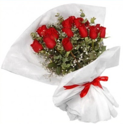 9 adet k�rm�z� g�l buketi  Ankara Eryaman �i�ek sat��� �i�ek sipari�i 