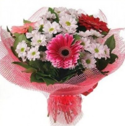 Gerbera ve k�r �i�ekleri buketi  Eryaman Ankara ucuz �i�ek g�nder 