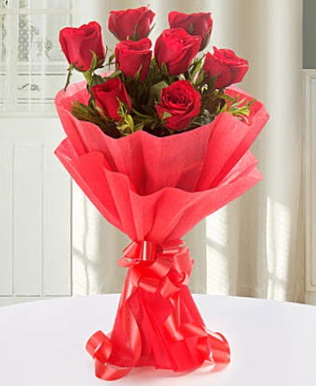 9 adet k�rm�z� g�lden modern buket  Eryaman �i�ek yolla , �i�ek g�nder , �i�ek�i   