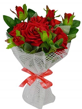 9 adet k�rm�z� g�lden sade ��k buket  Eryaman �i�ek g�venli kaliteli h�zl� �i�ek 