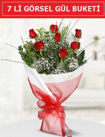 7 adet k�rm�z� g�l buketi A�k budur  Eryaman �i�ek g�nderme sitemiz g�venlidir 